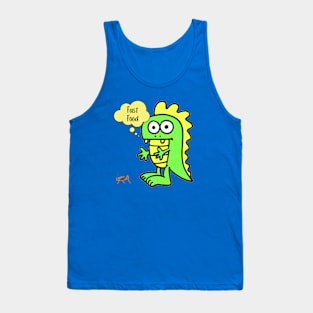 Reptile Fast Food - Cartoon Lizard Tank Top